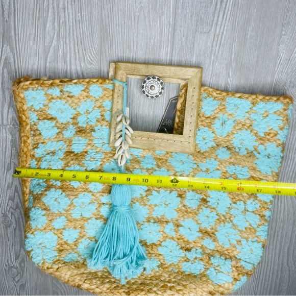 Twig and Arrow Woven Jute Oversized Handbag beach bag purse tote New With Tags - Picture 7 of 10